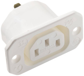 Gniazdo zasilające IEC Kaiser, montażowe, 250 V, 10 A, biae