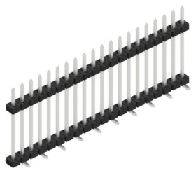 Pin header, 20 pole, pitch 2 mm, angled, black, 10137279