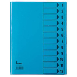 Teczka segregująca Bene Bene DIN A4 230g/m² Farbe: DIN A4 PCW Ilość przegródek: 12 niebieski
