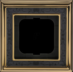 1721-833 Cover frame 1-gang, polished brass, decor anthracite -dynasty®