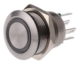 Nasadka przełącznika Chwilowy SPST średnica wycięcia 19.2mm, montaż panelowy Bulgin