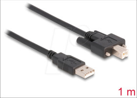 87198 USB 2.0 cable, A male to B male, screwable, 1 m