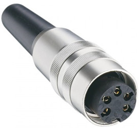 Jack, 7 pole, solder cup, screw locking, straight, KV 71
