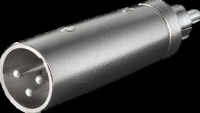 27456 XLR adapter, RCA plug to XLR plug