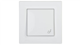 Przycisk Asfora Dzwonek Ip44 Biały Z Ramką Eph0800221