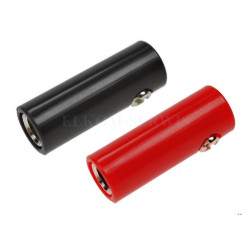 GNIAZDO BANAN 4mm CZARNE + CZERWONE NA KABEL Kpl. 2szt