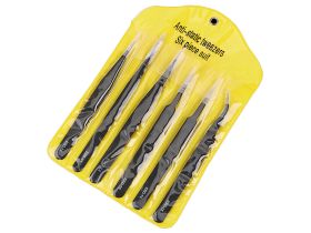 Zestaw pęset 6 sztuk antystatycznych