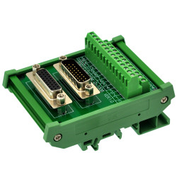 CZH-LABS DIN Rail Mount DSUB DB26HD Male/Female Header Interface Module, D-SUB Breakout Board.