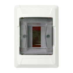 Rozdzielnica podtynkowa S-2 1x2 moduły IP40 100x140x100mm drzwi transparentne dymne NEKU