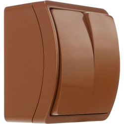 Łącznik podwójny świecznikowy natynkowy IP44 brązowy Koala 152-02 61.312