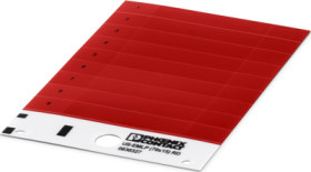 PVC device marker, (L x W) 14.9 x 70 mm, red, carrier card with 9 pcs, 0830327