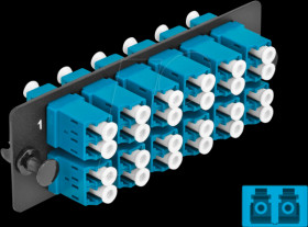 66930 Fiber Optic Adapter Panel, 12 Port, LC Duplex UPC, blue