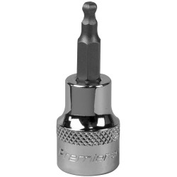 Sealey SBBH002 Ball-End Hex Socket Bit 4mm 3/8&quot;Sq Drive