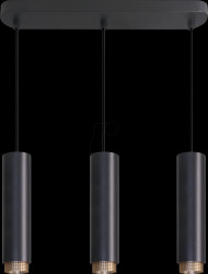 LX700182 LED pendant light, black/gold, ALU, 3-lamp, GU10 socket, IP20