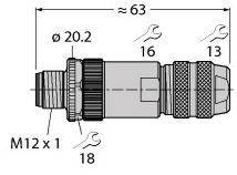 Turck 6604005 Złącze niekonfekcjonowane czujnika/aktuatora CMBS8141-0, 1 szt.