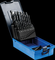 25203702 HSSG spiral drill set, STEEL, DIN 338, 25 pieces