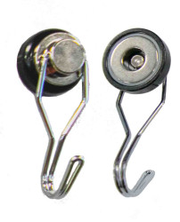 Magnes neodymowy, typ: Walcowy mały, siła pociągowa: 40kg, mocowanie: Hak, dł.: 65mm, gr.: 15mm