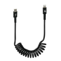 Kabel USB-C/Lightning 1m LAMPA Spiralny