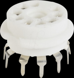9 PRK Tube socket, Noval, 9-pin, PCB mounting