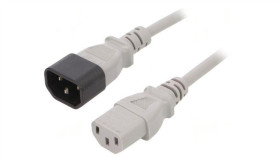 Kabel: 3X1mm2, Iec C13 Żeński,Iec C14 Męski, 1,8M, 10A Lt-602+501 H05vv-F...