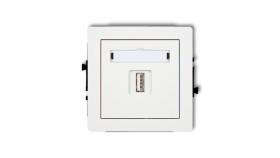Deco Mechanizm Gniazda Pojedynczego Usb A-A 2.0, Biały Mat 25Dgusb-1