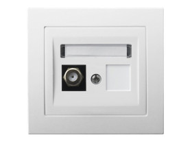 KIER Gniazdo antenowe typu "F" pojedyncze biały GPA-1WF/00 OSPEL