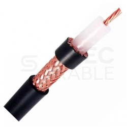 Kabel koncentryczny 50ohm RG213 2,25/7,2/10,3mm Cu (oplot Cu 94%) antenowy wewnętrzny czarny SATEC