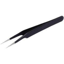 Quadrios 23EC155 ESD Tweezers Pointed Slanted Anti-Static Non-Magnetic