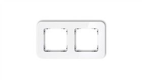 Icon Ramka Uniwersalna Podwójna Zaokrąglona - Efekt Szkła (Ramka: Biała Spód:...