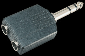 6.3-mm stereo jack plug to 2x 6.3 stereo jack connector.