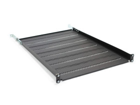 Półka 19 cali 1U G/650 czarna (RAL 9005) z podporą TN-19-650-1U-BK
