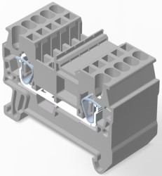 Terminal block, quick connection, 0.08-1.5 mm², 1 pole, 15 A, 6 kV, gray, 2271552-1