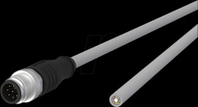 142MNA10020 Sensor cables, M12, 8-pin, plug &gt; open end, 2 m