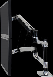 45-248-026 Ergotron LX dual monitor arm, aluminium table bracket
