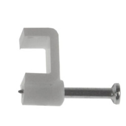 Uchwyt kabla płaski 7mm biały