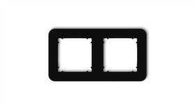 Mini Ramka Uniwersalna Podwójna Zaokrąglona Z Tworzywa Czarny Mat 12Mrtz-2