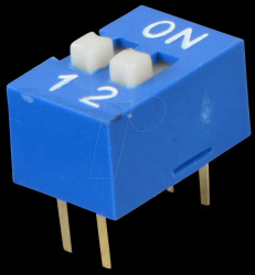 Dip switch, vertical, 2-pin