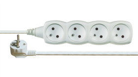 Przedłużacz 4-Gniazda Z/U 3M /H05vv-F 3G1/ Biały P0413