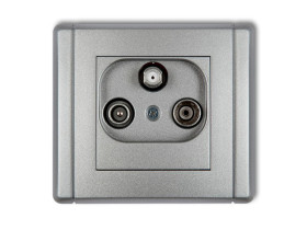 FLEXI Gniazdo antenowe RTV-SAT końcowe multimedialne (Internet) srebrny metalik 7FGM KARLIK