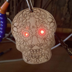 LED Wooden Maker Sugar Skull Kit - Creative Fun