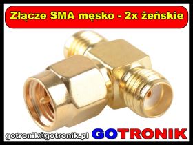 Złącze SMA męsko - 2x żeńskie