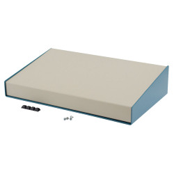 Hammond 1456PH1WHBU Sloped Enclosure 217x356x81mm Aluminium Blue/Beige