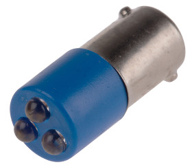 Lampka kontrolna do montażu panelowego 24V ac/dc, niebieska 25 x 10mm RS PRO