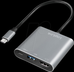 UA0390 USB 3.0 Adapter, USB-C > HDMI+USB-A+USB-C, 4K 60Hz aluminum