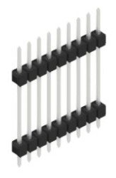 Pin header, 9 pole, pitch 2.54 mm, straight, black, 10056763
