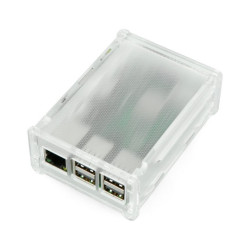 Obudowa Raspberry Pi Model 3B+/3B/2B przezroczysta matowa z klapką