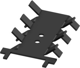 Finger shaped heatsink, (L x W x H) 55.6 x 35.1 x 12.6 mm, 14 K/W, black anodized, 10034972