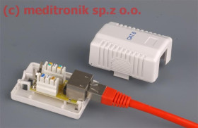 Gniazdo natynkowe pojedyncze RJ45 FTP kat.6 montaż LSA