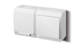 Hermes Gniazdo Pojedyncze Z/U 2P+Z+ Łącznik Jednobiegunowy Biały 0327-12