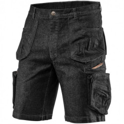 Krótkie spodenki robocze DENIM jeansowe czarne rozmiar L/52 NEO 81-273-L